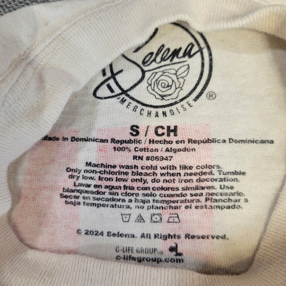 Selena Amor Prohibido Tour 1994 Graphic T-Shirt Cream Small Official Merchandise - Picture 3 of 7